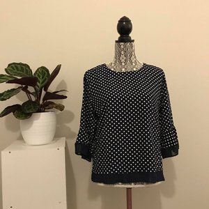 Navy Polka Dot Blouse